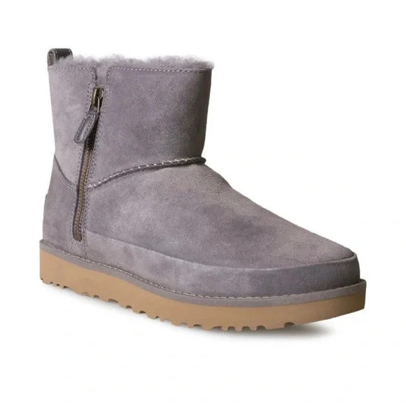 Women's Ugg Classic Zip Mini Boot Grey Size 8 - Picture 5 of 12